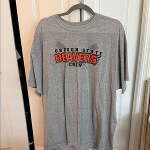 Gray Oregon State Beavers Crew T-Shirt